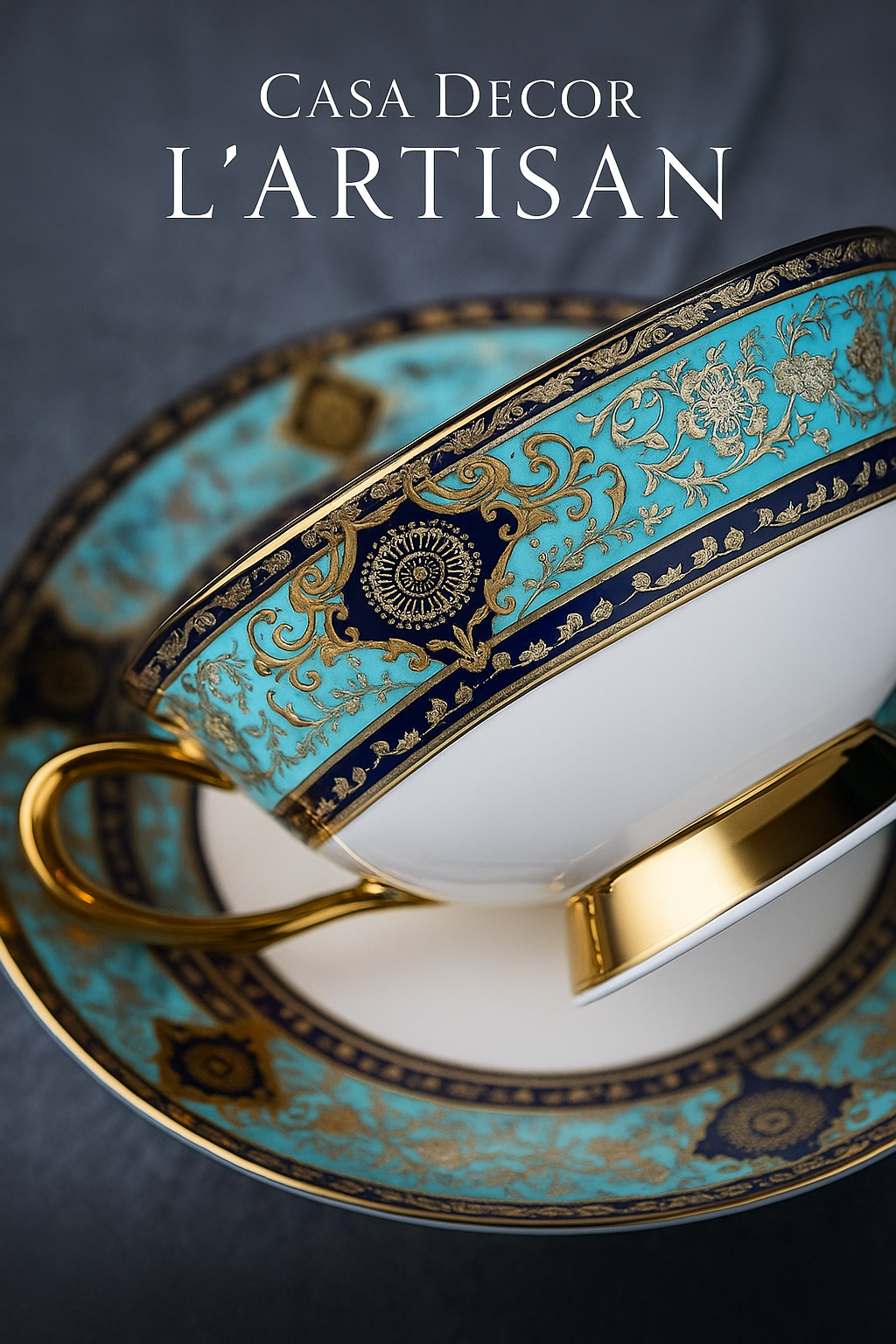 Conjunto de Xícaras e Pires em Porcelana Fina