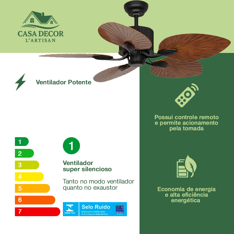 Ventilador de Teto Retrô com Pás de Madeira e Luminária Integrada