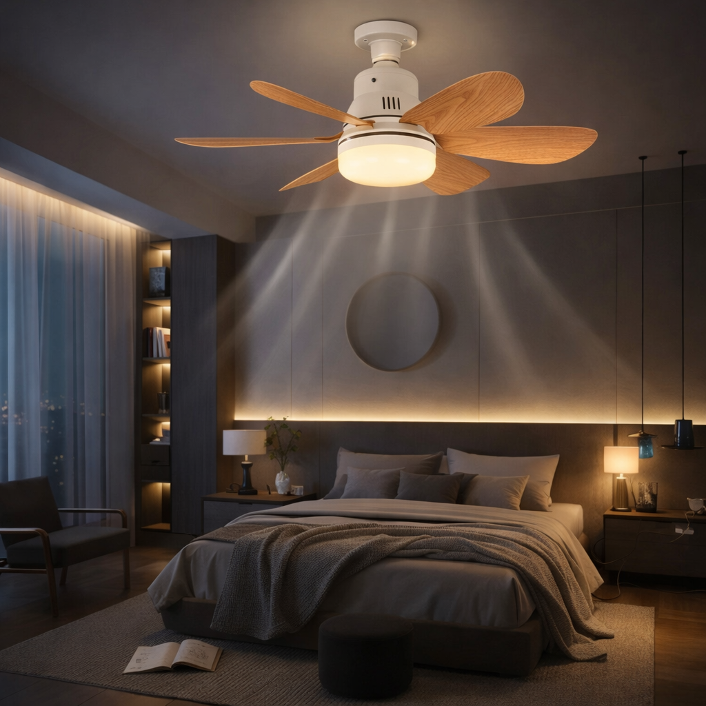 Ventilador de Teto com Luminária LED e Controle Remoto