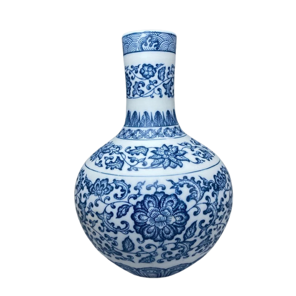 Vaso Decorativo de Porcelana Estilo Oriental