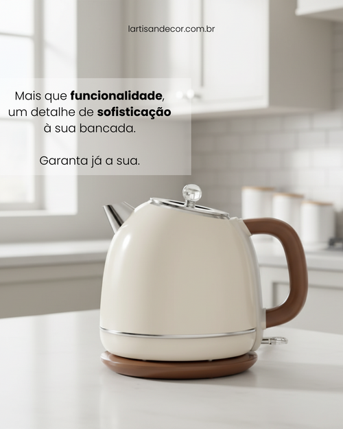 Chaleira Elétrica Retrô com Base Giratória