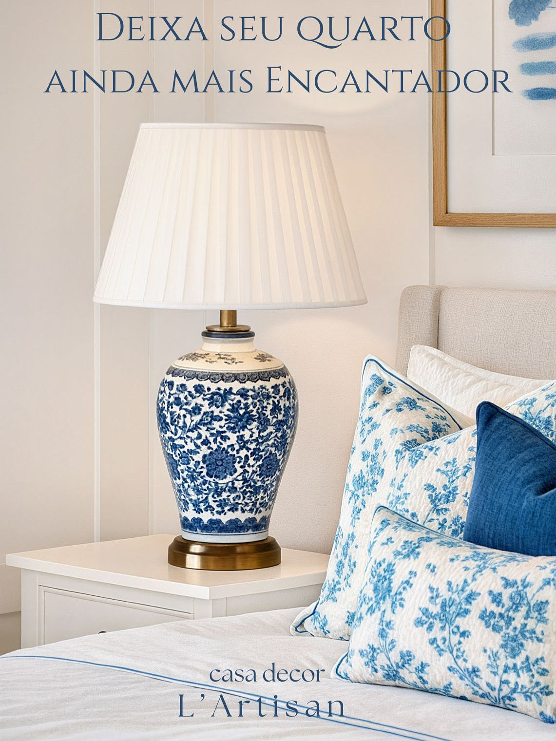 Abajur de Porcelana Estilo Oriental