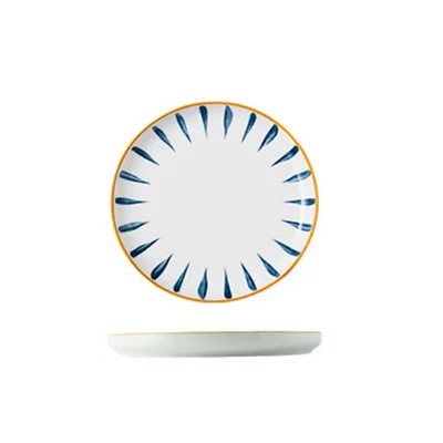 Prato de Cerâmica Azul Estampado