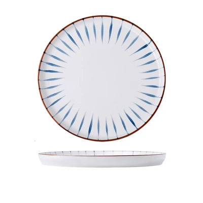 Prato de Cerâmica Azul Estampado