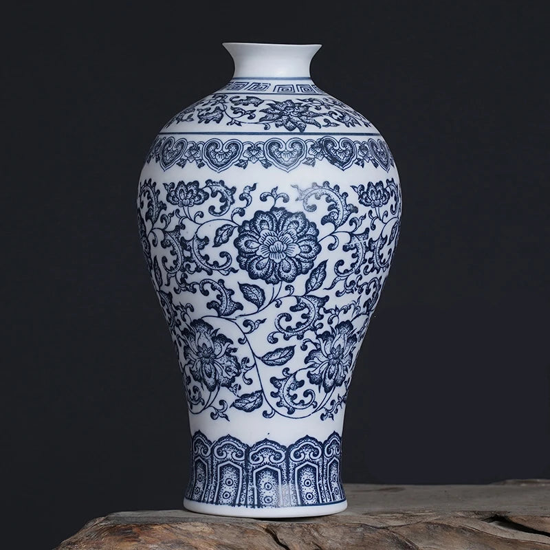 Vaso Decorativo de Porcelana Estilo Oriental