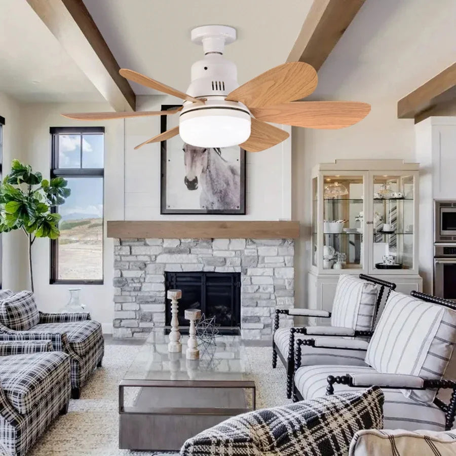 Ventilador de Teto com Luminária LED e Controle Remoto