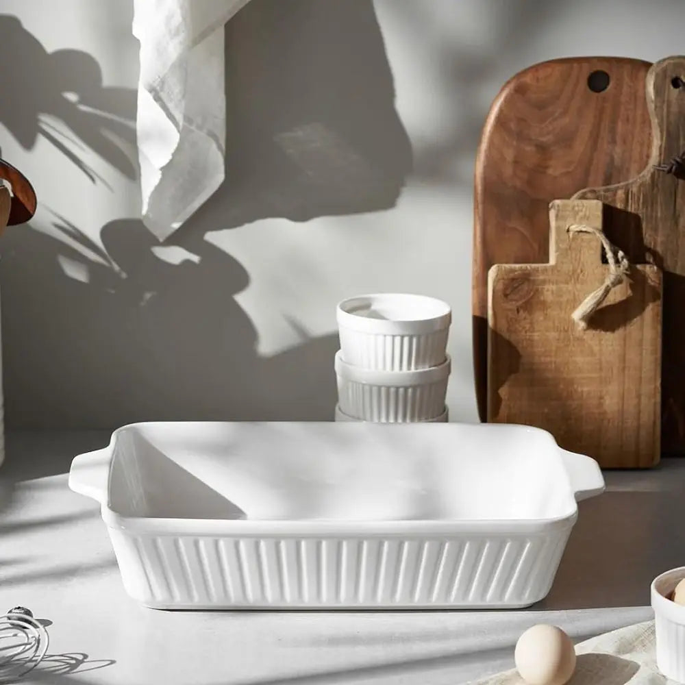 Assadeira Retangular em Cerâmica com Alças