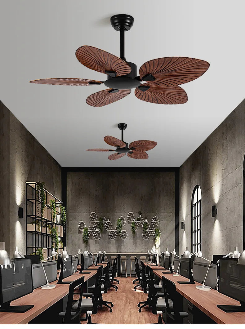 Ventilador de Teto Silencioso Estilo Retrô Americano – Alta Ventilação Sem Luminária