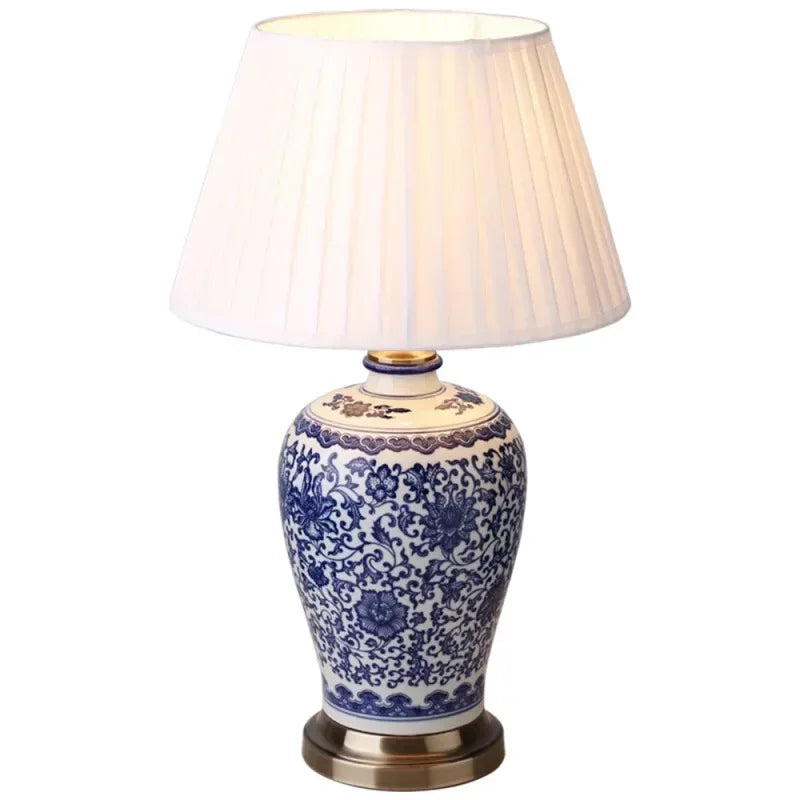 Abajur de Porcelana Estilo Oriental