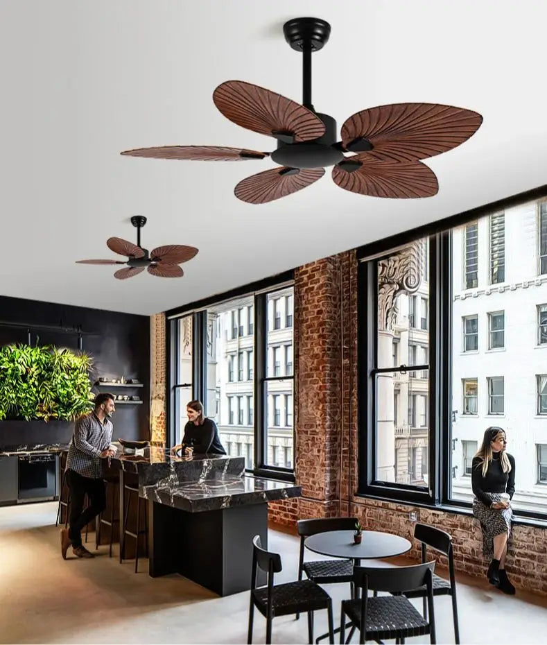 Ventilador de Teto Silencioso Estilo Retrô Americano – Alta Ventilação Sem Luminária